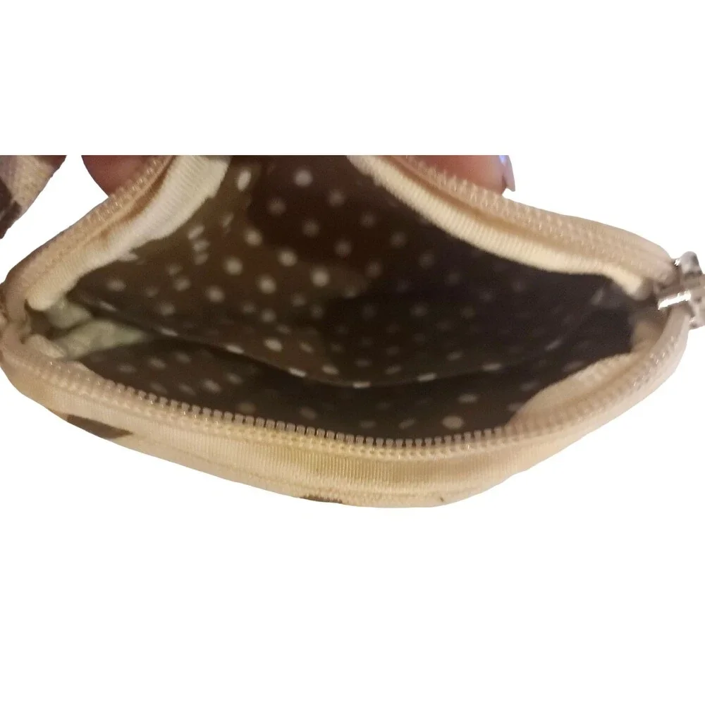 Bungalow 360 Lion Canvas Small Wrist Wristlett Coin Card Cash Purse Lined NWT